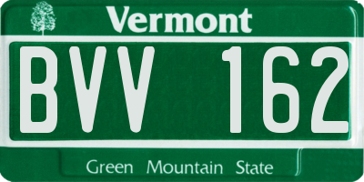VT license plate BVV162