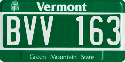 VT license plate BVV163