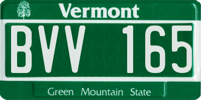 VT license plate BVV165