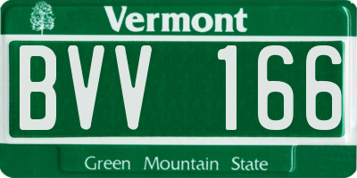 VT license plate BVV166