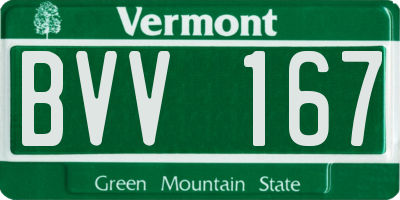 VT license plate BVV167