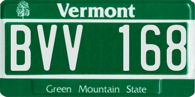 VT license plate BVV168