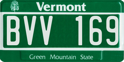VT license plate BVV169