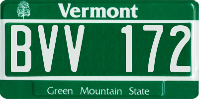 VT license plate BVV172