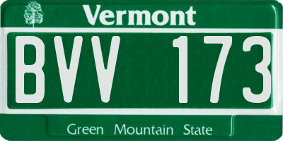 VT license plate BVV173