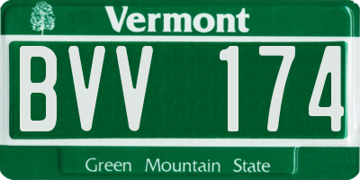 VT license plate BVV174