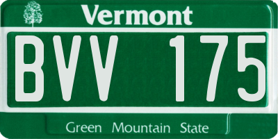 VT license plate BVV175