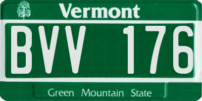 VT license plate BVV176