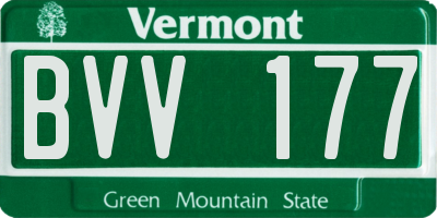 VT license plate BVV177