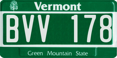 VT license plate BVV178