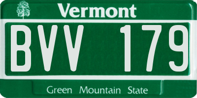 VT license plate BVV179