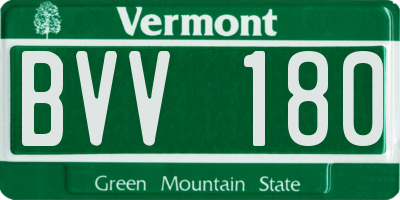 VT license plate BVV180