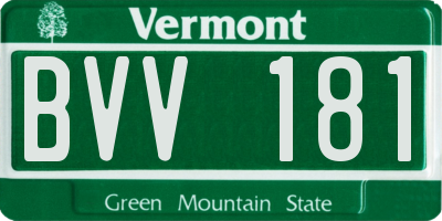VT license plate BVV181