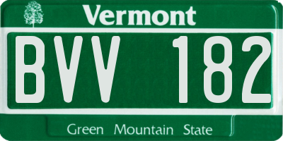 VT license plate BVV182