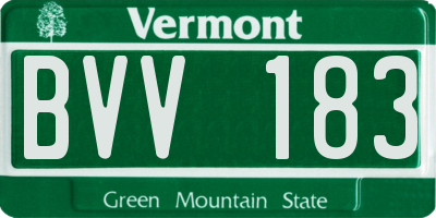 VT license plate BVV183