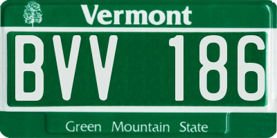 VT license plate BVV186