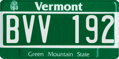 VT license plate BVV192
