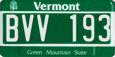VT license plate BVV193