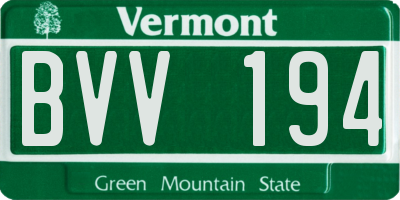 VT license plate BVV194