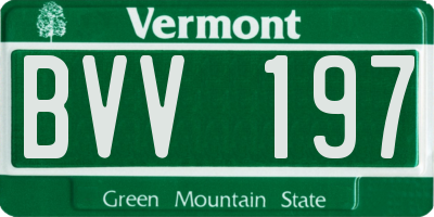 VT license plate BVV197