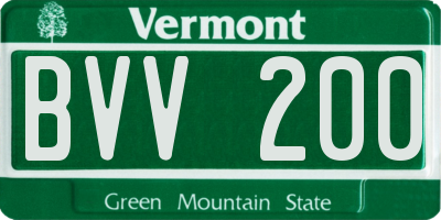 VT license plate BVV200