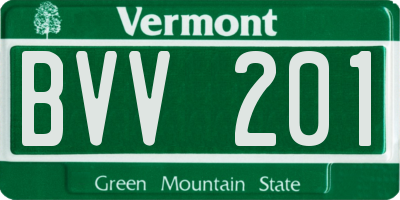 VT license plate BVV201