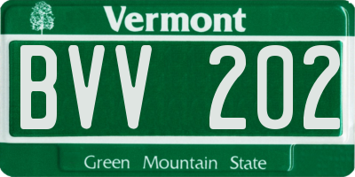 VT license plate BVV202
