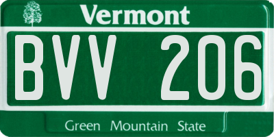 VT license plate BVV206
