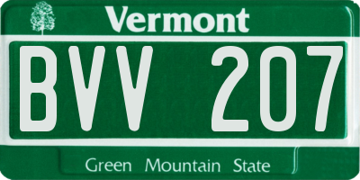 VT license plate BVV207