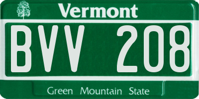 VT license plate BVV208