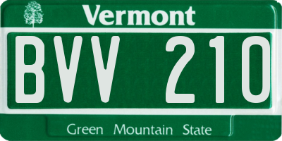 VT license plate BVV210