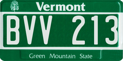 VT license plate BVV213