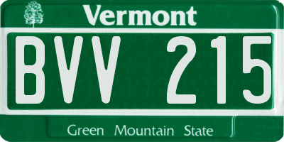 VT license plate BVV215