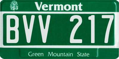 VT license plate BVV217