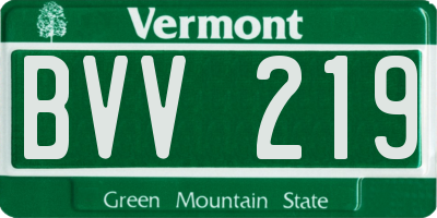 VT license plate BVV219