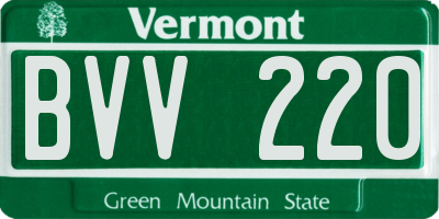 VT license plate BVV220