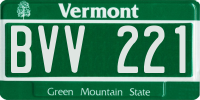 VT license plate BVV221