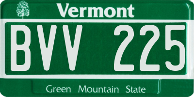 VT license plate BVV225