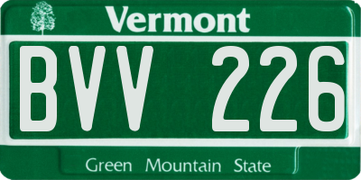 VT license plate BVV226