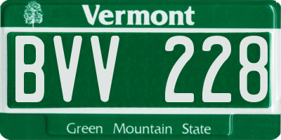 VT license plate BVV228