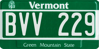 VT license plate BVV229