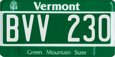 VT license plate BVV230