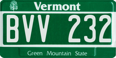 VT license plate BVV232