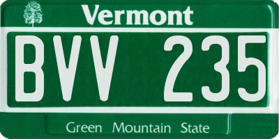VT license plate BVV235