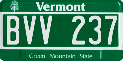 VT license plate BVV237