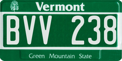 VT license plate BVV238