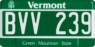VT license plate BVV239