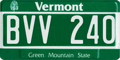 VT license plate BVV240