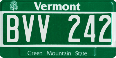 VT license plate BVV242