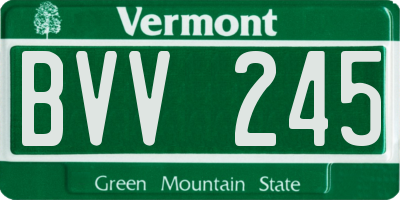 VT license plate BVV245